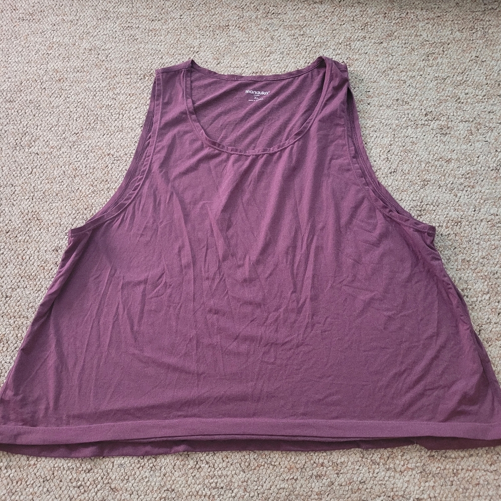 Manduka Root to Rise Tank Top Purple XL Women's Yoga Lightweight Activewear